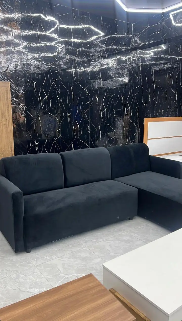 Sofá de canto preto