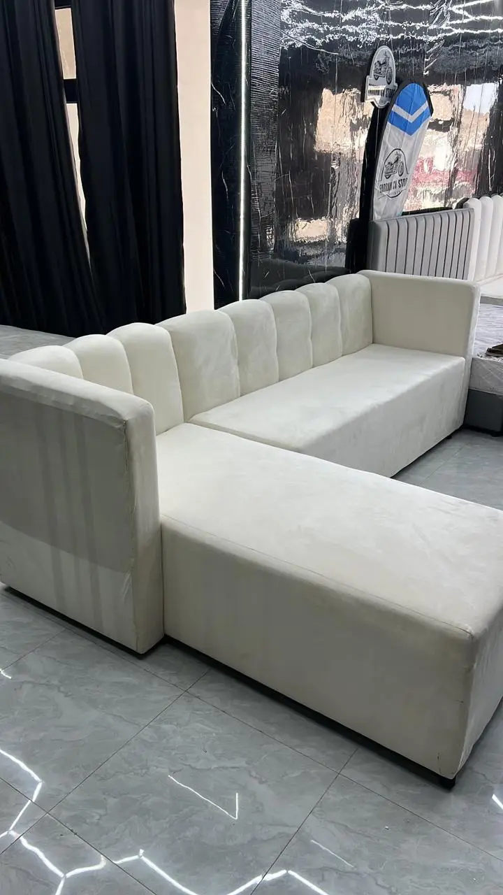 Sofá de canto creme